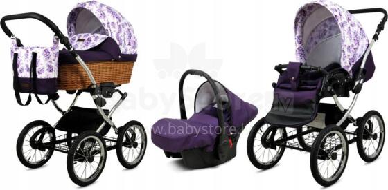 Babylux Classic Art.286134 Lilac Flowers   Детская классическая коляска 3 в 1