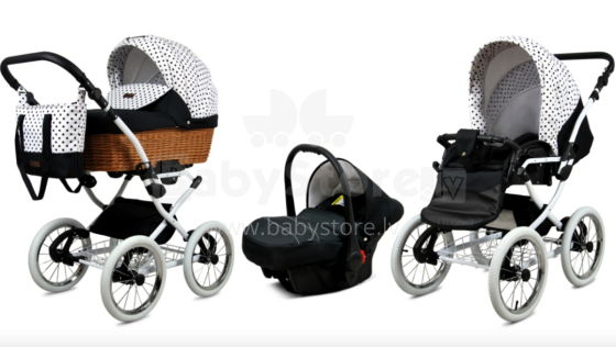 Babylux Classic Art.286150 White Dots Детская классическая коляска 3 в 1