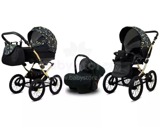 Babylux Margaret Gold Art.286154 Gold Deer  Bērnu klasiskie ratiņi 3 vienā