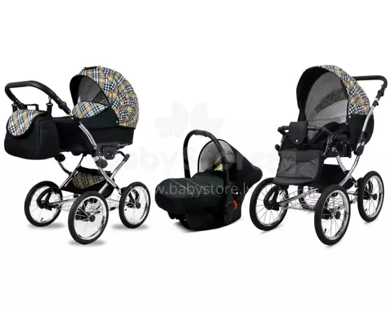 Babylux Margaret Exclusive Art.286178 Gold Grille Детская классическая коляска 3 в 1