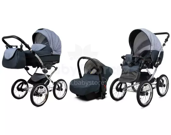 Babylux Margaret Exclusive Art.286180 Magic Grey Детская классическая коляска 3 в 1
