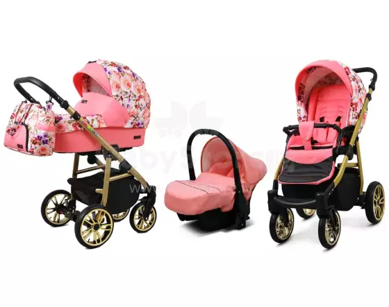 Babylux Color Lux Art.286201 Pansies and Roses Universal 3-in-1 stroller