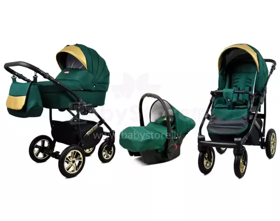 Babylux Gold Lux Art.286206 Bottle Green Универсальная коляска 3 в 1