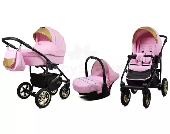 Babylux Gold Lux Art.286208 Light Pink Универсальная коляска 3 в 1