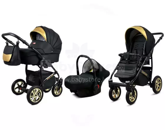 Babylux Gold Lux Art.28621 Onyx Universal 3-in-1 stroller