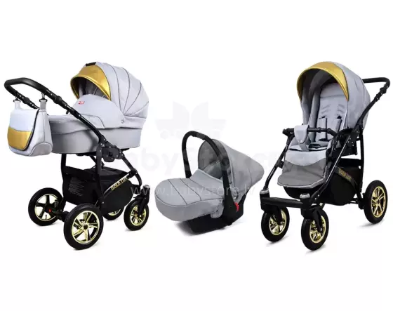 Babylux Gold Lux Art.286214 Silver Универсальная коляска 3 в 1