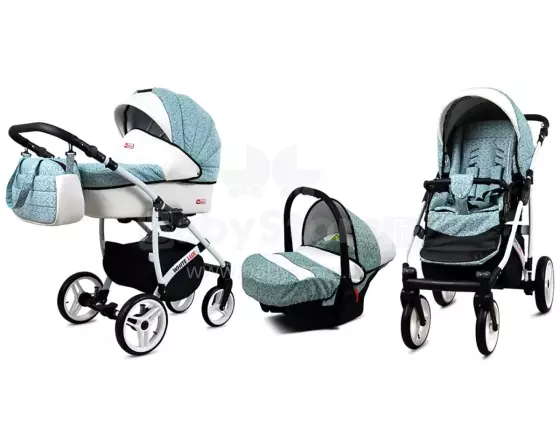 Babylux White Lux  Art.286334 Bottle Green Universal 3-in-1 stroller