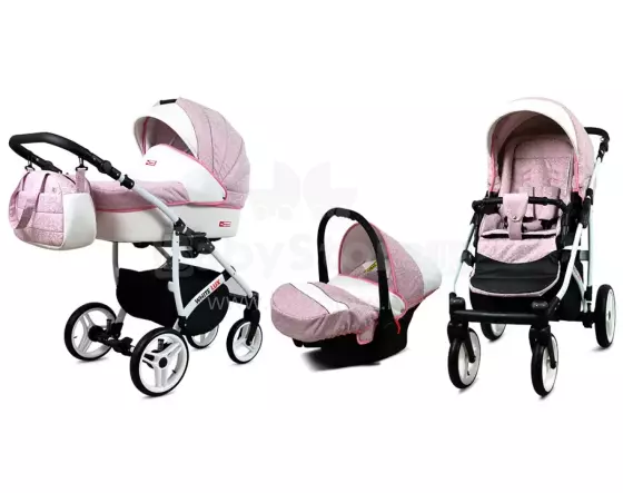 Babylux White Lux  Art.286336 Sweet Pink  Универсальная коляска 3 в 1