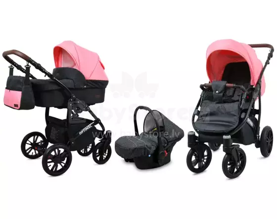 Babylux Optimal Art.286419 Black Coral  Universal 3-in-1 stroller