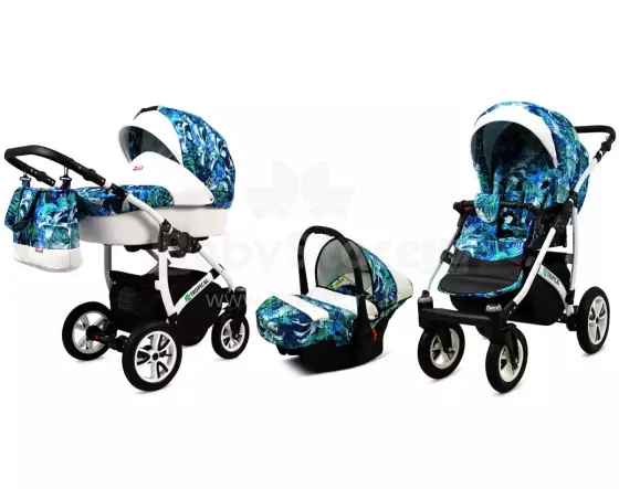 Babylux Tropical Art.286427 Mint Parrots Universālie rati/ratiņi 3 in1