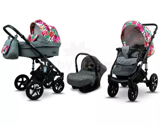 Babylux Sky Lark Art.286437 Grey Flex Hibiscus Universālie rati/ratiņi 3 in1