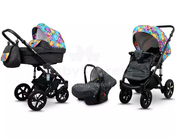 Babylux Sky Lark Art.286438 Paint Flowers  Universal 3-in-1 stroller