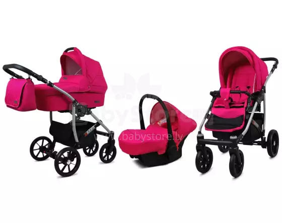 Babylux Qbaro Art.286465 Magenta Универсальная коляска 3 в 1
