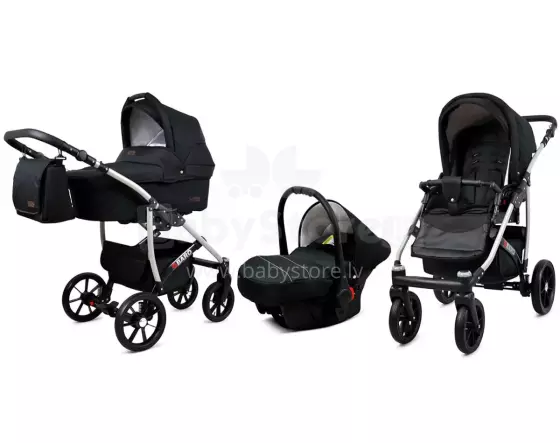Babylux Qbaro Art.286467 Onyx Универсальная коляска 3 в 1