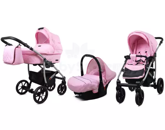 Babylux Qbaro Art.286469 Sweet Pink Universal 3-in-1 stroller