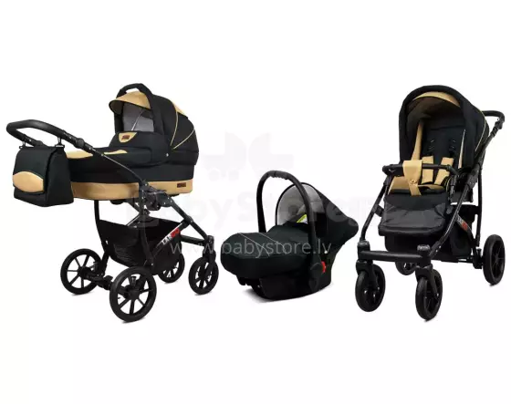 Babylux Largo Art.286473 Black Coffee Universālie rati/ratiņi 3 in1