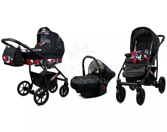 Babylux Largo Art.286475 Black Moro Universal 3-in-1 stroller