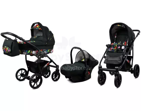 Babylux Largo Art.286482 Garden Flowers Универсальная коляска 3 в 1