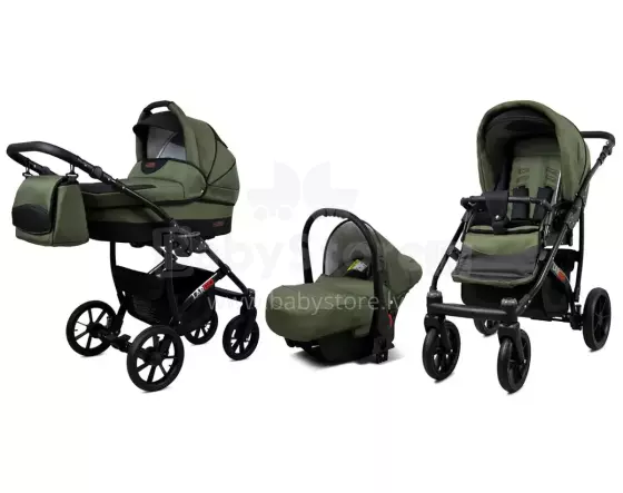 Babylux Largo Art.286488 Olive Black   Универсальная коляска 3 в 1