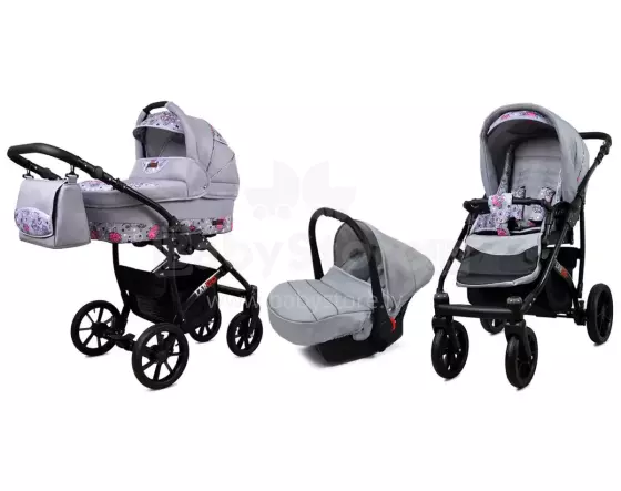 Babylux Largo Art.286489 Pink Owl Universal 3-in-1 stroller