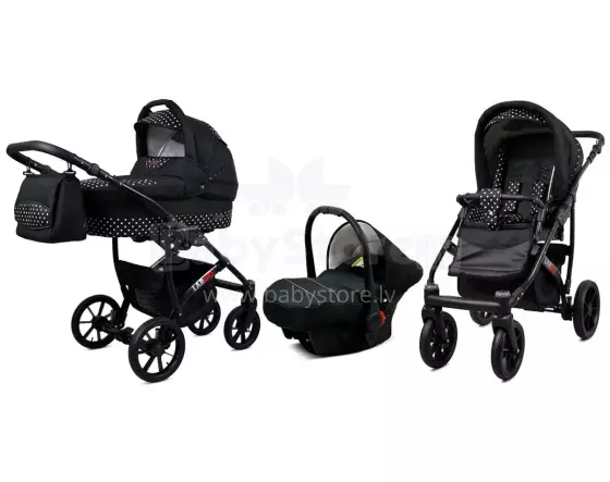 Babylux Largo Art.2864891 White Dots  Универсальная коляска 3 в 1