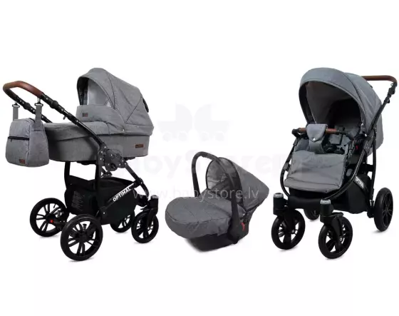 Babylux Optimal Art.286497 Grey Flex Универсальная коляска 3 в 1