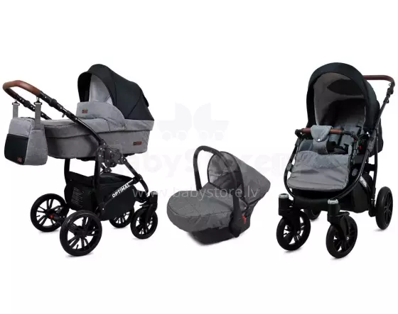 Babylux Optimal Art.286498 Grey Flex Black Universal 3-in-1 stroller