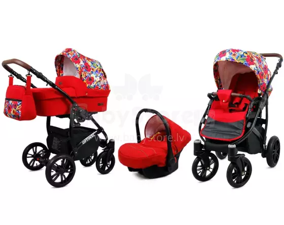 Babylux Optimal Art.286504 Red Tulips Universālie rati/ratiņi 3 in1
