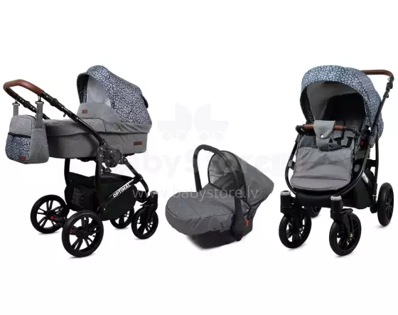 Babylux Optimal Art.286505 Silver Stone  Универсальная коляска 3 в 1