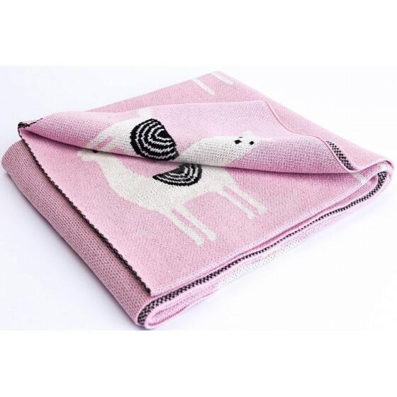 MiniWorld Knitted Blanket Art.286632 Lama 2 Детское хлопковое одеяло/плед 80x100cм