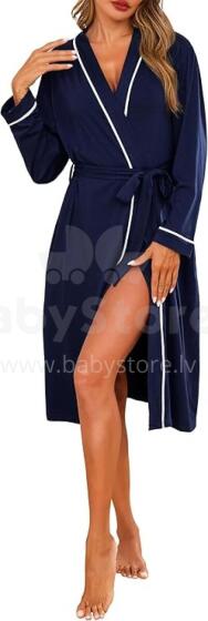 Italian Fashion Women Bathrobe Long Sleeve Art.286674 Navy  Халат для беременных