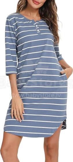 Italian Fashion Night Dress Art.286675 Light Blue  Naktskrekliņs grūtniecēm / barošanai