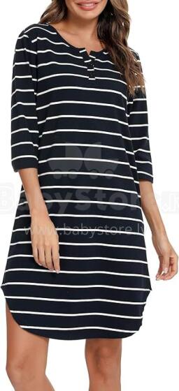 Italian Fashion Night Dress Art.286679 Navy  Maternity/Nursing Nightgown
