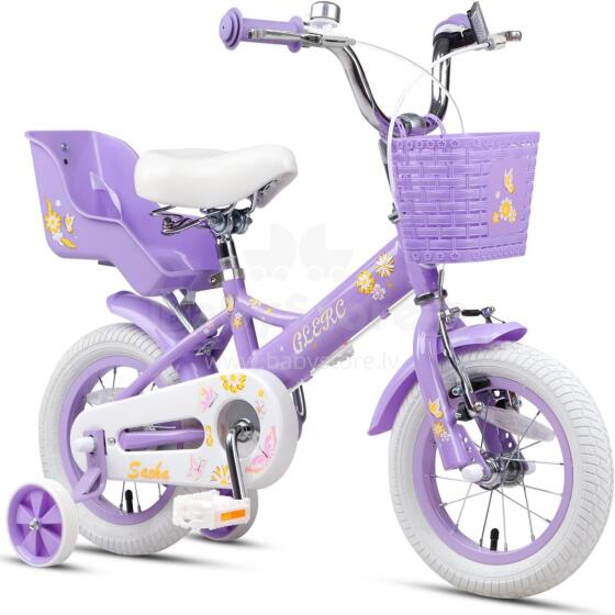Glerc Kids Bike Wheels Collas 12'  Art.287139 Violet  Детский двухколесный велосипед с дополнительными колёсиками
