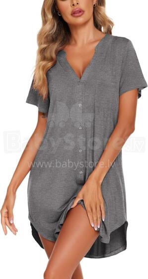 Italian Fashion Night Dress Art.287193 Dark Grey Ночная рубашка для беременных / кормления