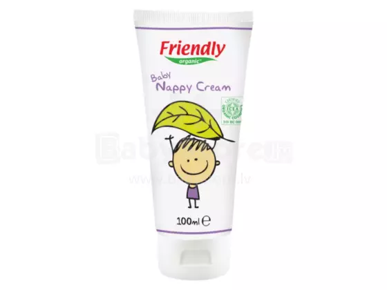 Friendly Organic Nappy Cream Art.287227 Органический крем под подгузник  с маслом ши и оксидом цинка, 100 мл.