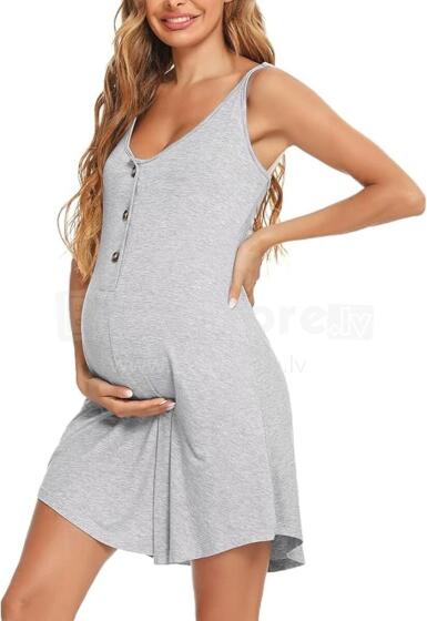 Aseniza Maternity Nightdress Art.287251 Gray  Maternity/Nursing Nightgown