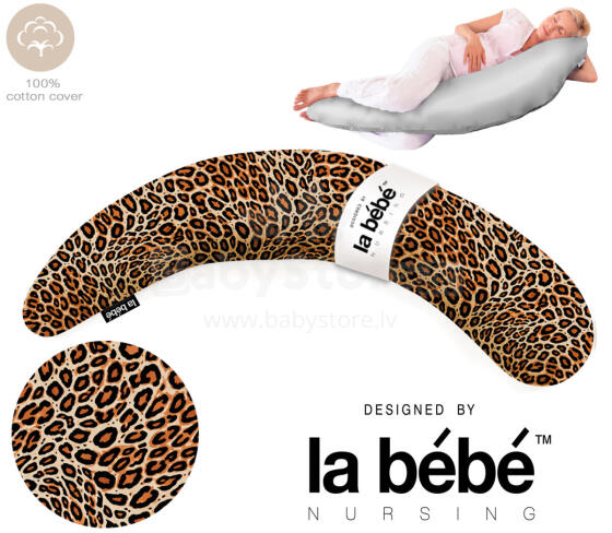 La Bebe™ Moon Cotton Maternity Pillow Art. 5-170 Wild Life Liels spilvens grūtniecēm ar memory putām (īpaši mīksts un kluss pildījums, kas pielagojas ķermenim)