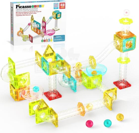 PICASSO TILES Magnetic constructor Marble Run 45 pcs., PTMG45