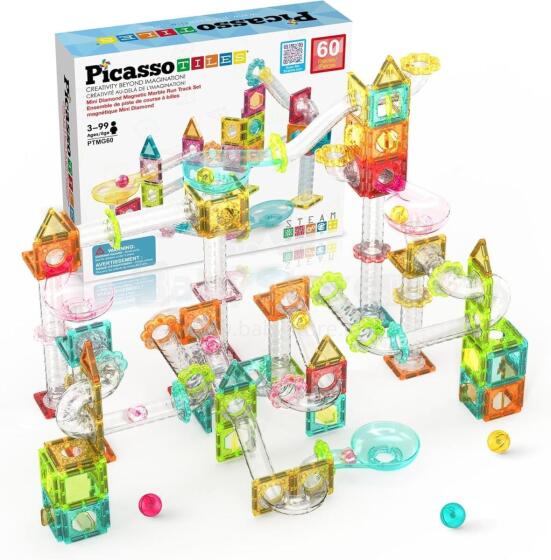 PICASSO TILES Magnetic constructor Marble Run 60 pcs., PTMG60
