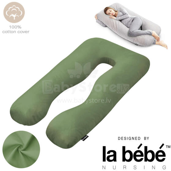 La Bebe™ Cushy Maternity Pillow Art.91911 Green 155x80cm