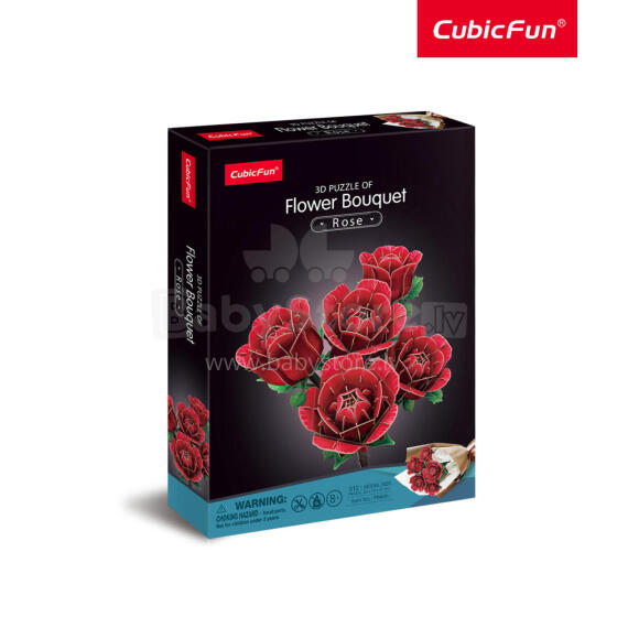 CUBICFUN 3D puzle ziedu pušķis - rozes