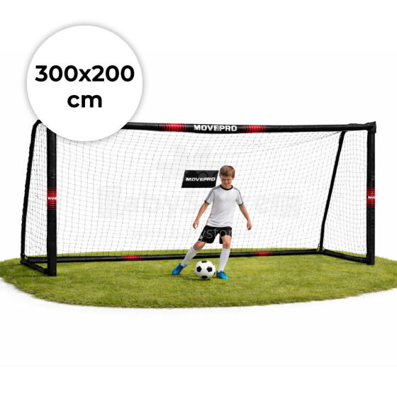 Futbola vārti ar tīklu futbolam 300x200x120 cm MOVEPRO