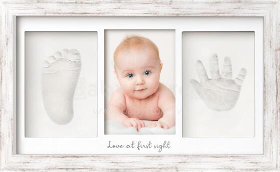 Baby Handprint and Footprint Maker Set Art for Baby Art.288165 Vintage White Hand and Foot print Trīsdaļīgs Ramītis