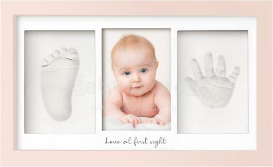 Baby Handprint and Footprint Maker Set Art for Baby Art.288166 Pink Рамочка тройная деревянная