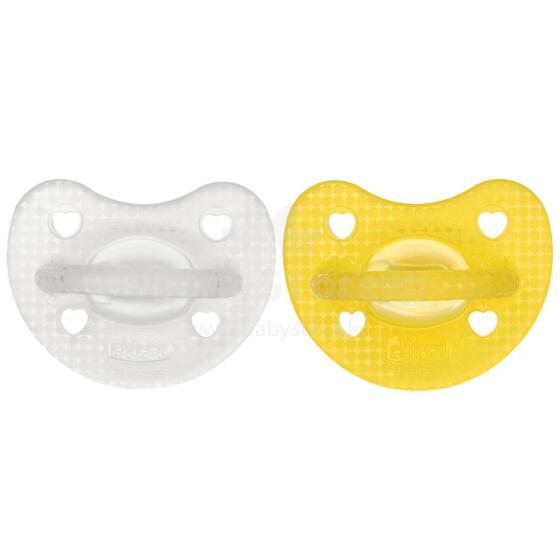 Chicco Silicone Physio Soft Art.288264 Mix Color   Соска безопасная для сна,силиконовая, литая, 0 м+,2 шт
