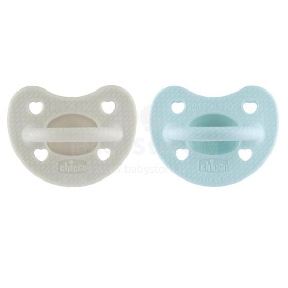 Chicco Silicone Physio Soft Art.288265 Mix Color   Соска безопасная для сна,силиконовая, литая, 0 м+,2 шт