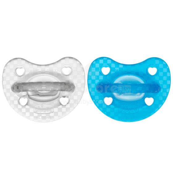 Chicco Silicone Physio Soft Art.288266 Mix Color  Соска безопасная для сна,силиконовая, литая, 0 м+,2 шт