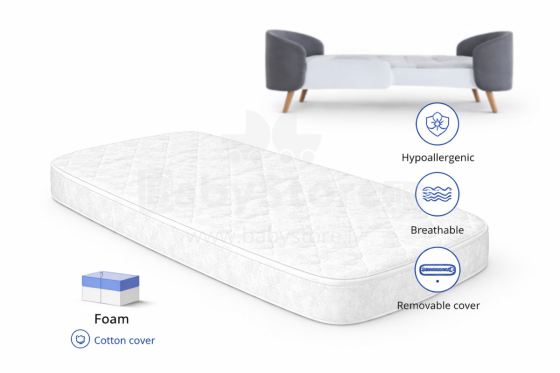 La Bebe™ Fly Bed Art.288277  Комфортный овальный детский поролоновый матрас 66x166x9cm(Совместим с Ingvart)