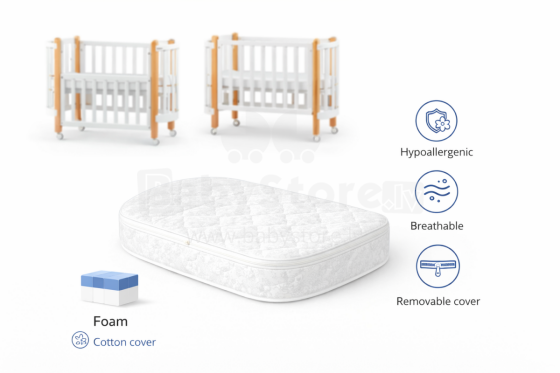 La Bebe™ Nika Bed Art.288288 Комфортный детский поролоновый матрас 60x95x9cm(Совместим с Ingvart)